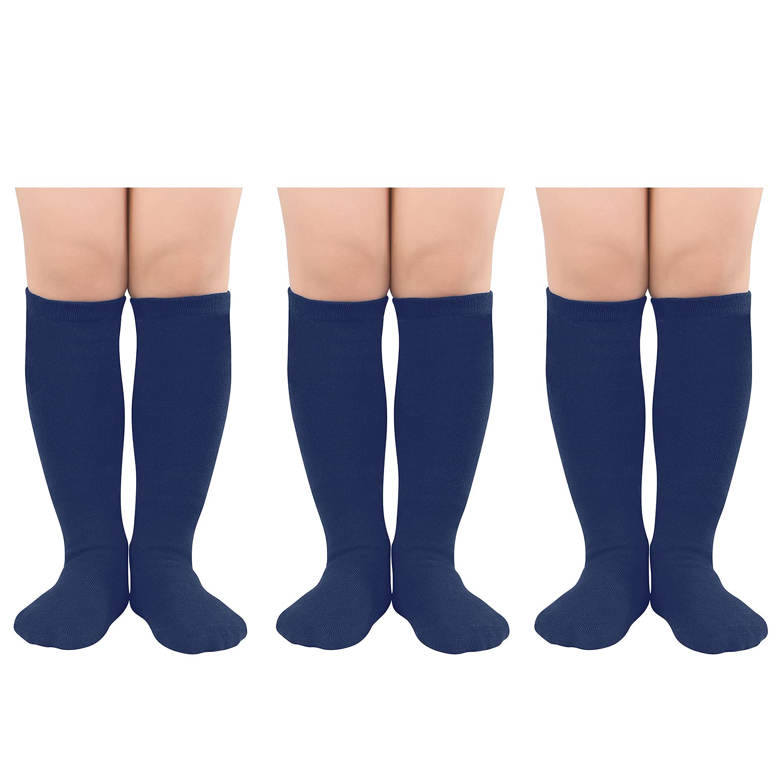 **Kids Knee High Sports Socks - Striped Soccer Uniform Socks for Boys & Girls - Perfect for School, Sports & Play**