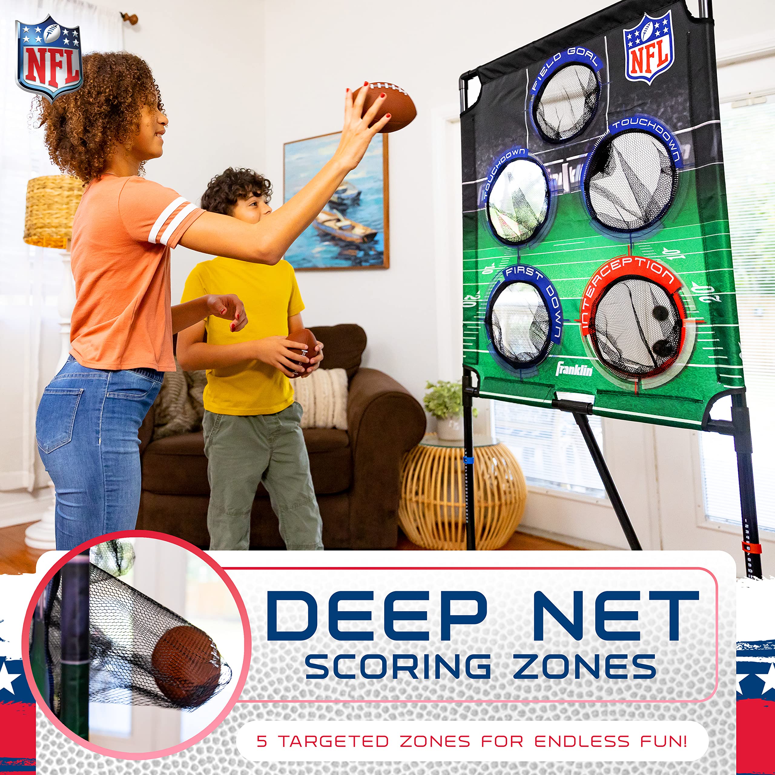 Franklin Sports Football & Baseball Target Toss Game Set for Kids - Indoor & Outdoor Throwing Activity with Mini Balls & Targets - Perfect for Backyard Play, Birthday Parties & Family Game Nights