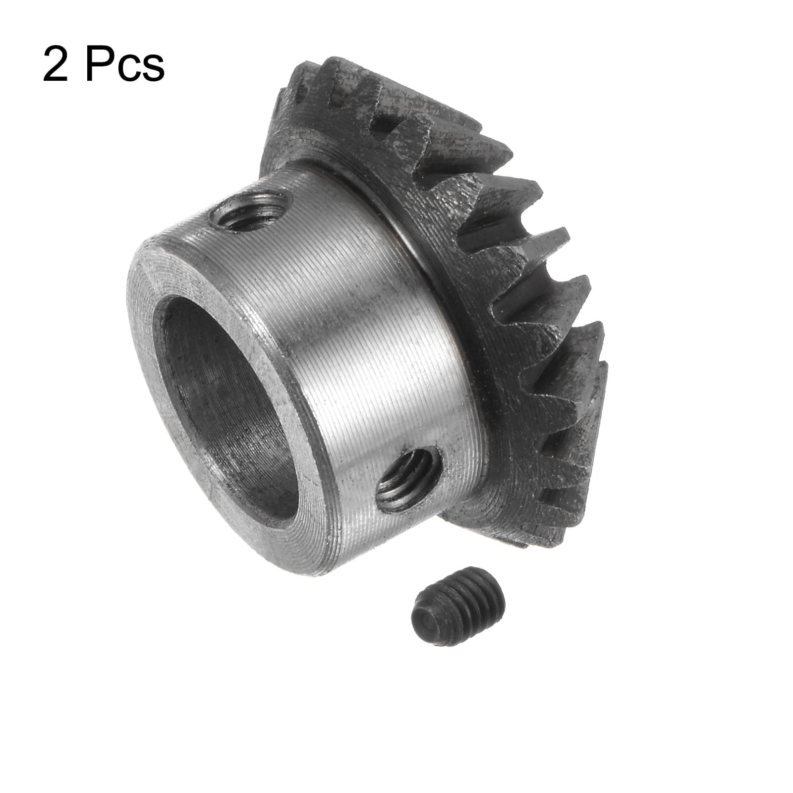 HARFINGTON 2pcs 1M 20 Teeth Bevel Gear Set - 15mm Shaft Hole, 1:1 Ratio, 45# Steel Construction, 1.5 Module, 90 Degree Angle - Perfect for Hardware Mechanical Rotation, Robotics, CNC Machines, and DIY Projects