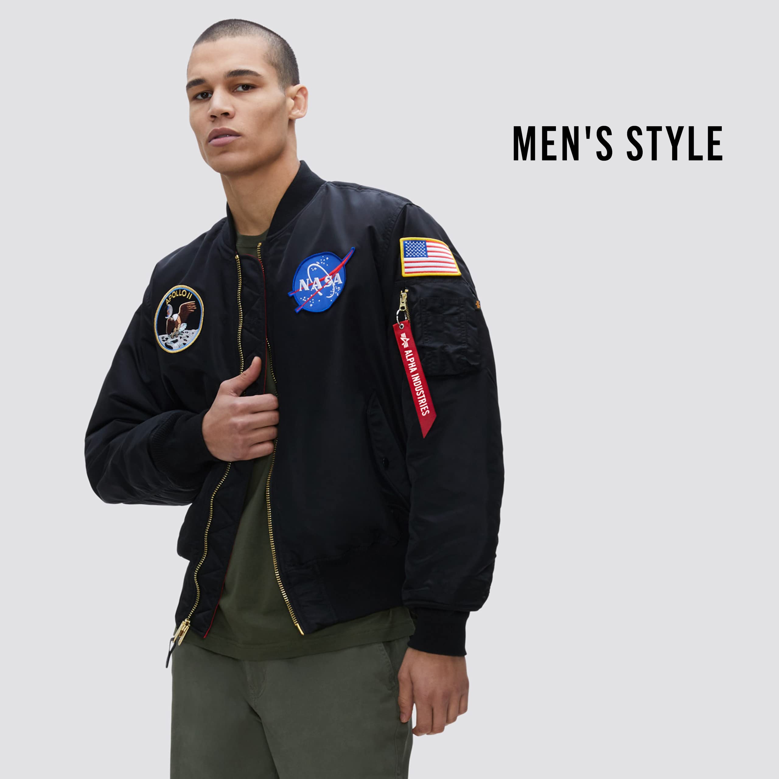 Alpha Industries Men's Apollo MA-1 Flight Jacket - Lightweight Bomber Jacket for Men, Military Style Aviator Coat - Perfect for Casual Wear, Outdoor Adventures & Street Fashion