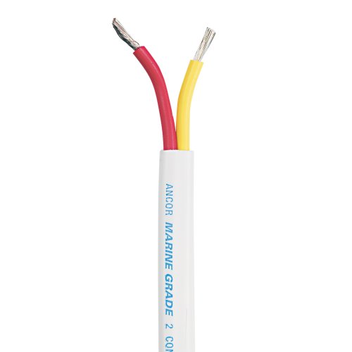 Ancor 12/2 AWG Marine Grade Duplex Boat Cable - 100 Feet Red & Yellow - Tinned Copper Wires for Boats, RVs & Outdoor Electrical Wiring