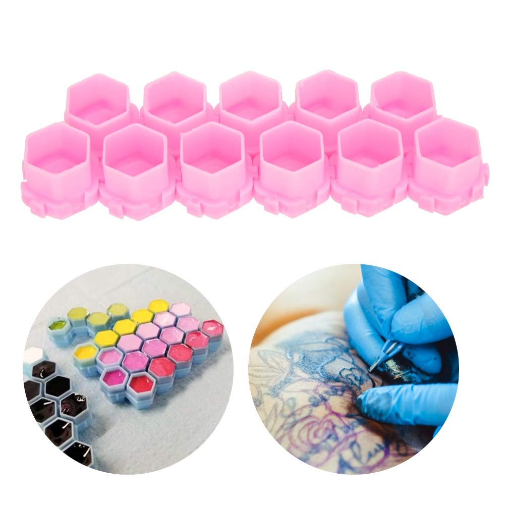 200pcs Honeycomb Tattoo Ink Cups - Permanent Pigment Makeup Tool for Eyebrows & Body Art | Durable Ink Holder Containers for Professional Tattoo Artists & Cosmetic Use | Perfect for Eyebrow Microblading, Permanent Makeup & Tattoo Studios