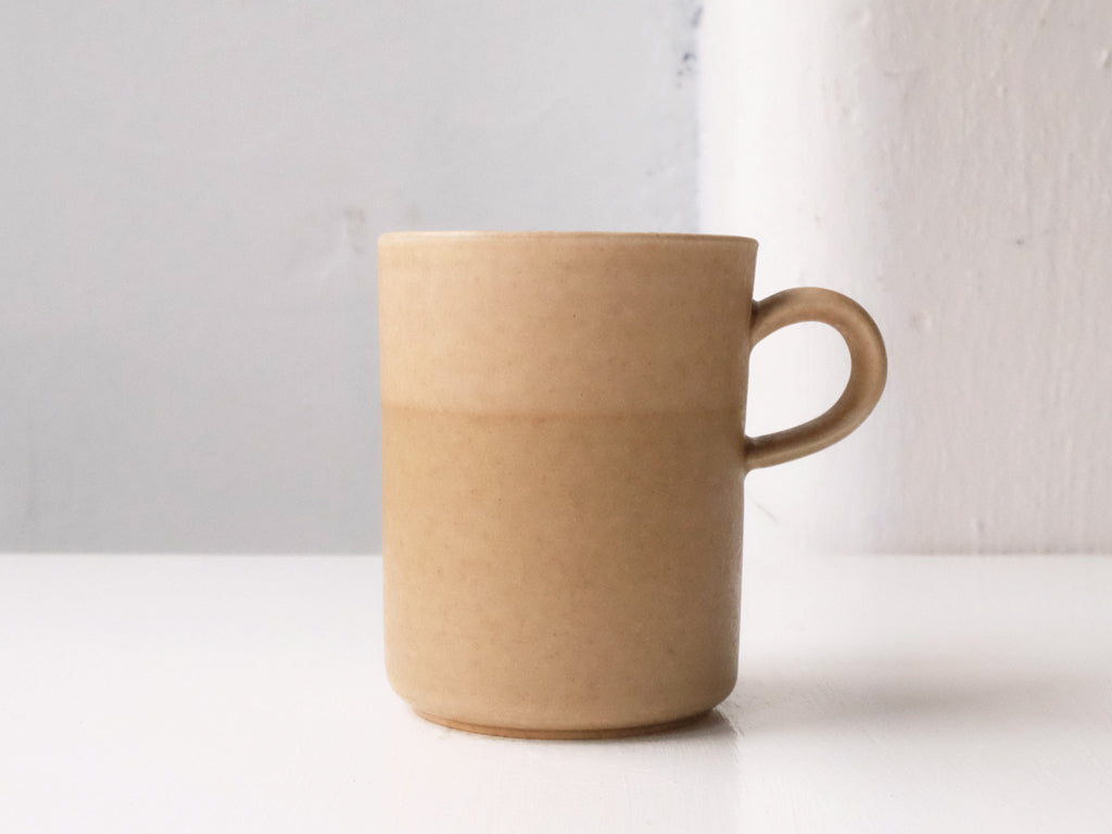 Takuya Maruyama Light Beige Coffee Mug with Walnut Handle - Perfect for Home, Office & Gifts - Ceramic Tea Cup for Hot & Cold Drinks