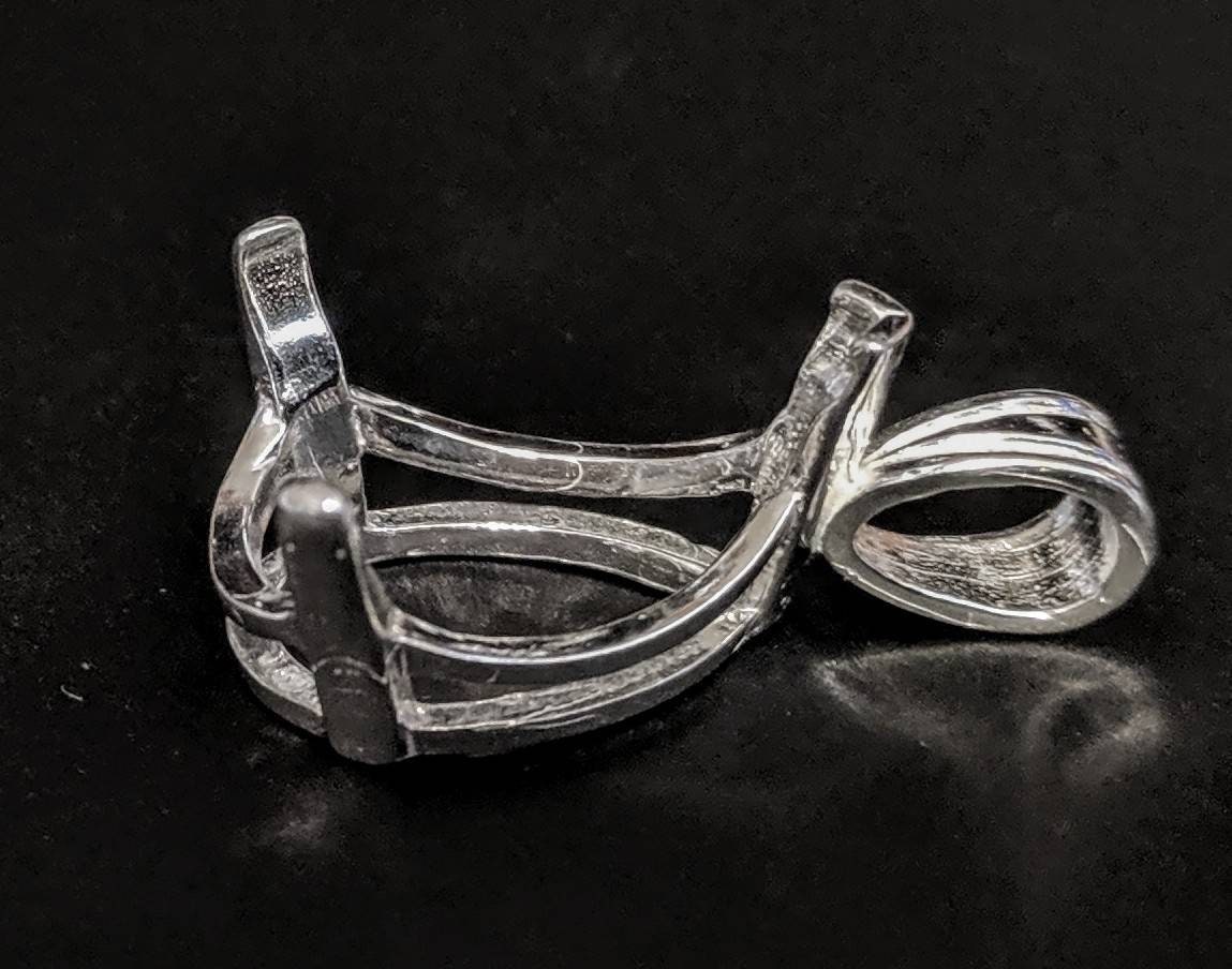 Solid Sterling Silver or 14kt Gold Pear Cut Vee Prong Pendant Setting (12x8mm & 18x13mm) | Handmade in USA | Perfect for Necklace Jewelry Making & DIY Custom Pendants
