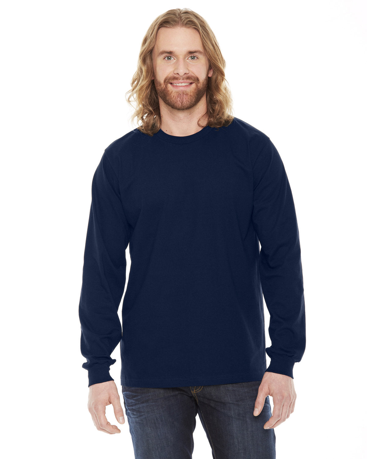 American Apparel 2007W Unisex Fine Jersey Long Sleeve T-Shirt - Soft Cotton Crewneck Tee for Men & Women - Perfect for Casual Wear, Layering and Everyday Comfort