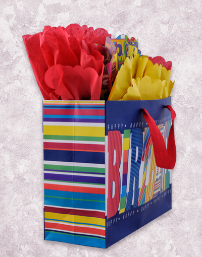 Birthday Striped Gift Bags - Party Favor Bags for Birthdays, Baby Showers & Special Events - Perfect for Candy, Toys & Small Gifts
