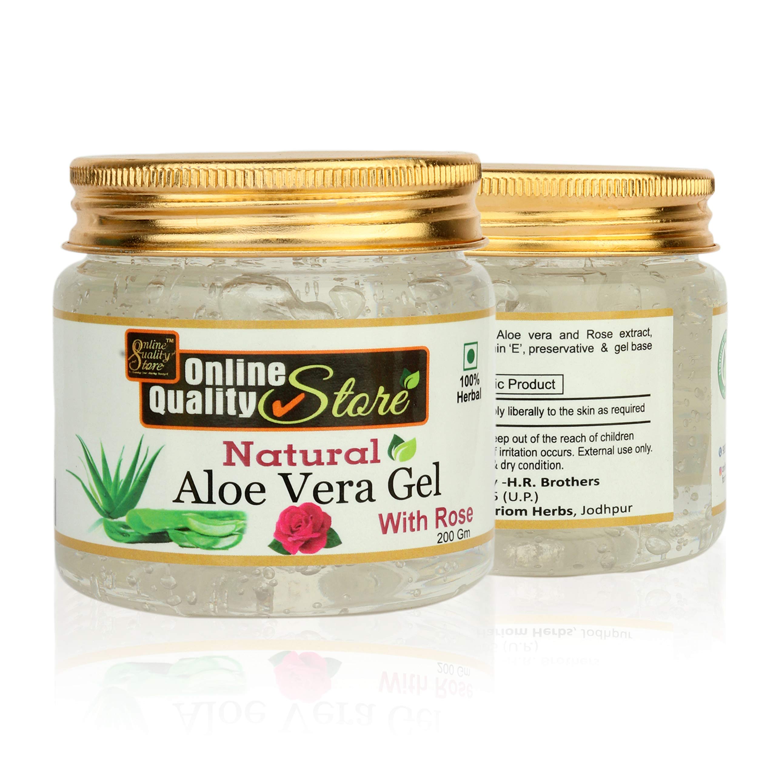Organic Aloe Vera Gel & Kasturi Turmeric Powder Combo (200g Each) - 100% Natural Ayurvedic Skincare Set for Face & Body Care - Perfect for Glowing Skin, Acne Treatment & Moisturizing