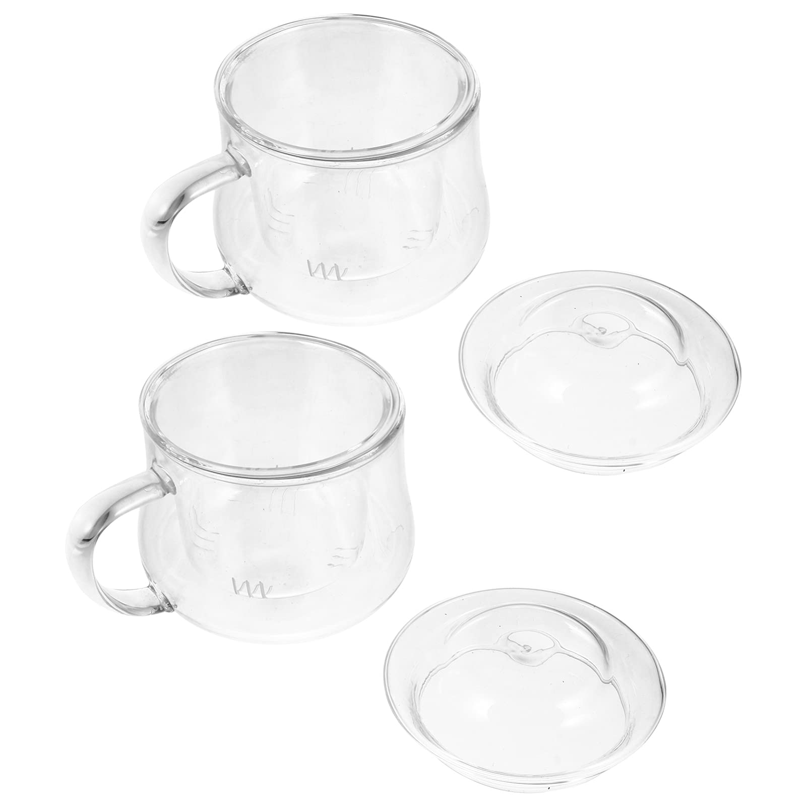 DOITOOL 2-Pack Heat Resistant Glass Tea Cups - Clear Coffee Mugs with Stainless Steel Filters & Lids - Perfect for Hot Tea, Iced Coffee, and Herbal Infusions - Ideal for Home, Office, and Gifts (Transparent)