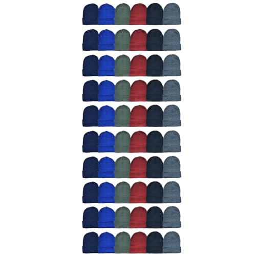60 Pack Assorted Adults Beanies