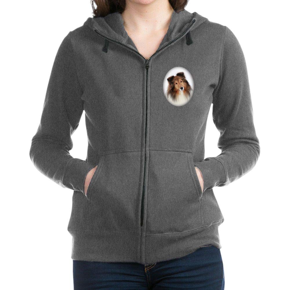 Women's Sheltie Dog Zip Hoodie Sweatshirt - Cozy Fleece Pullover for Casual Wear, Dog Lover Gift, Perfect for Outdoors & Lounging