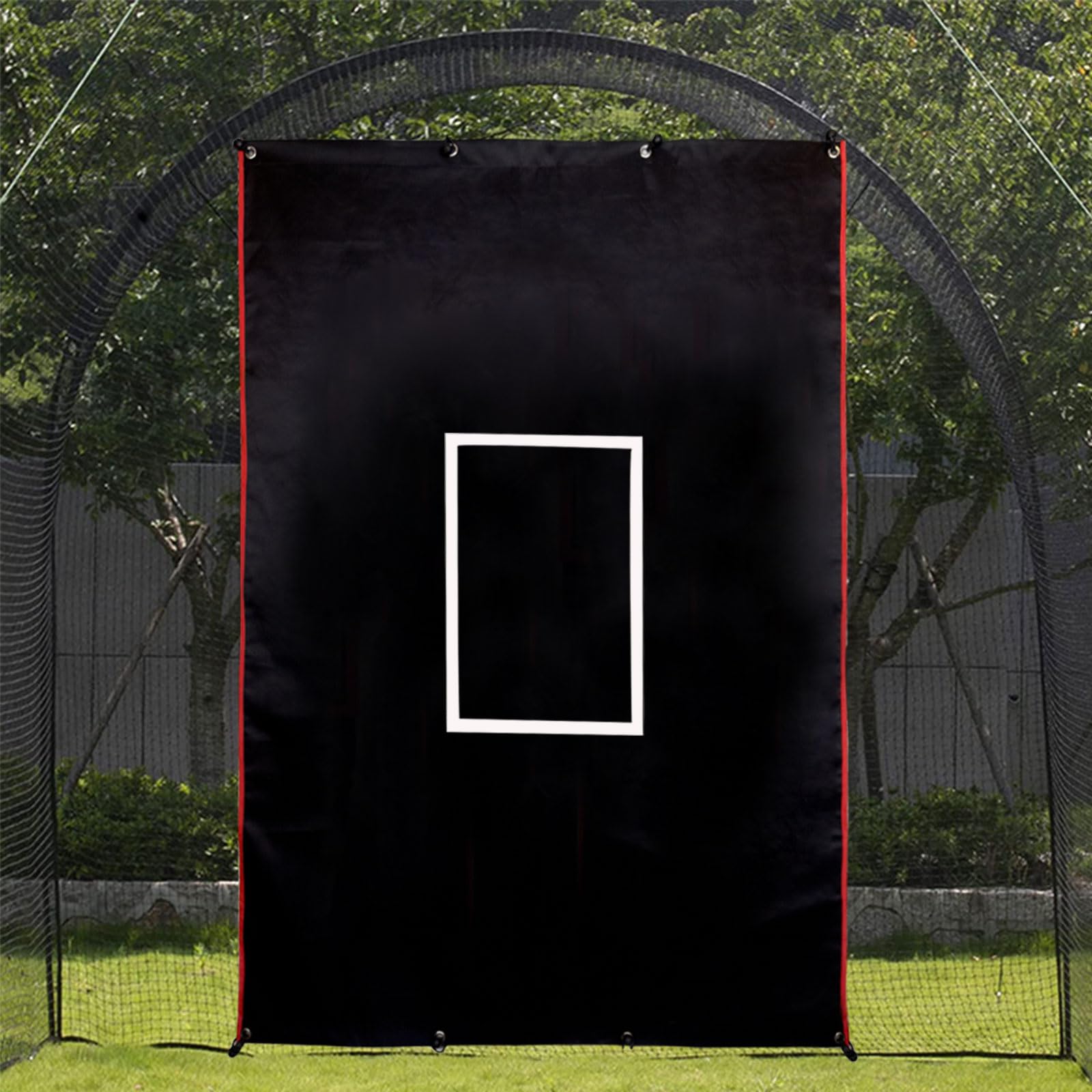 Durable Baseball Backstop with Strike Zone for Outdoor Pitching Practice