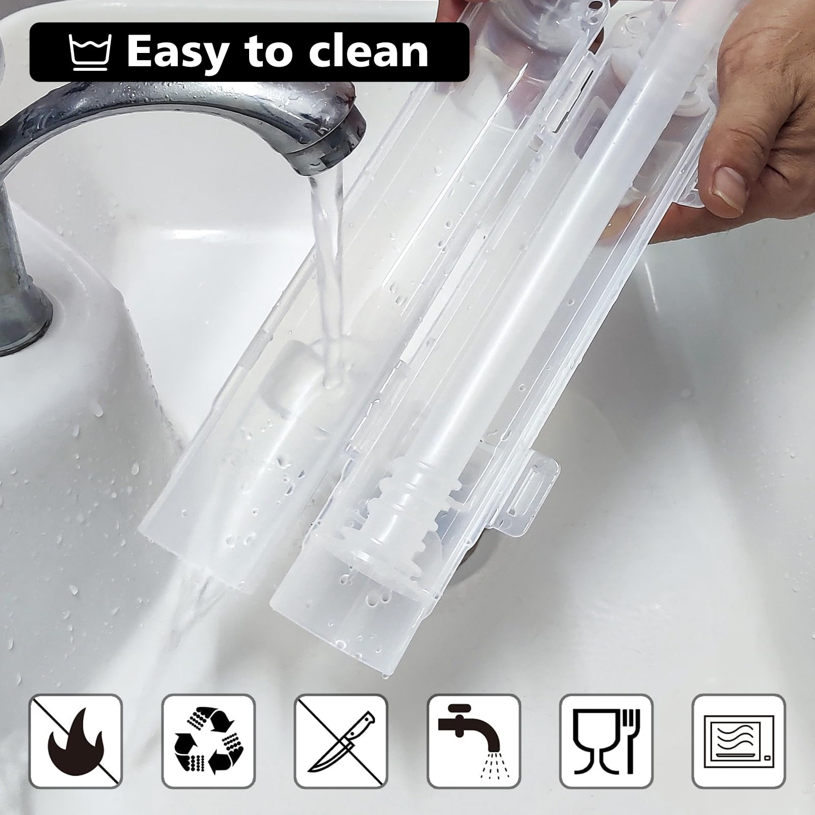 11.8 Inch Sushi Roller - Professional Sushi Bazooka Maker Tool for Perfect Rice Rolls | Durable Translucent White Sushi Mold for Home & Restaurant Use | Ideal for Sushi Parties, Meal Prep & Japanese Cooking
