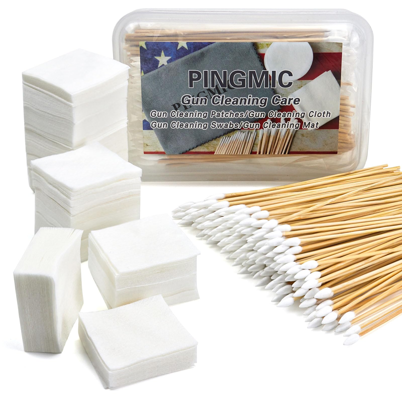 Premium Gun Cleaning Kit - 300 Lint-Free .22/.30/.45 Cal Gun Patches & 200 6
