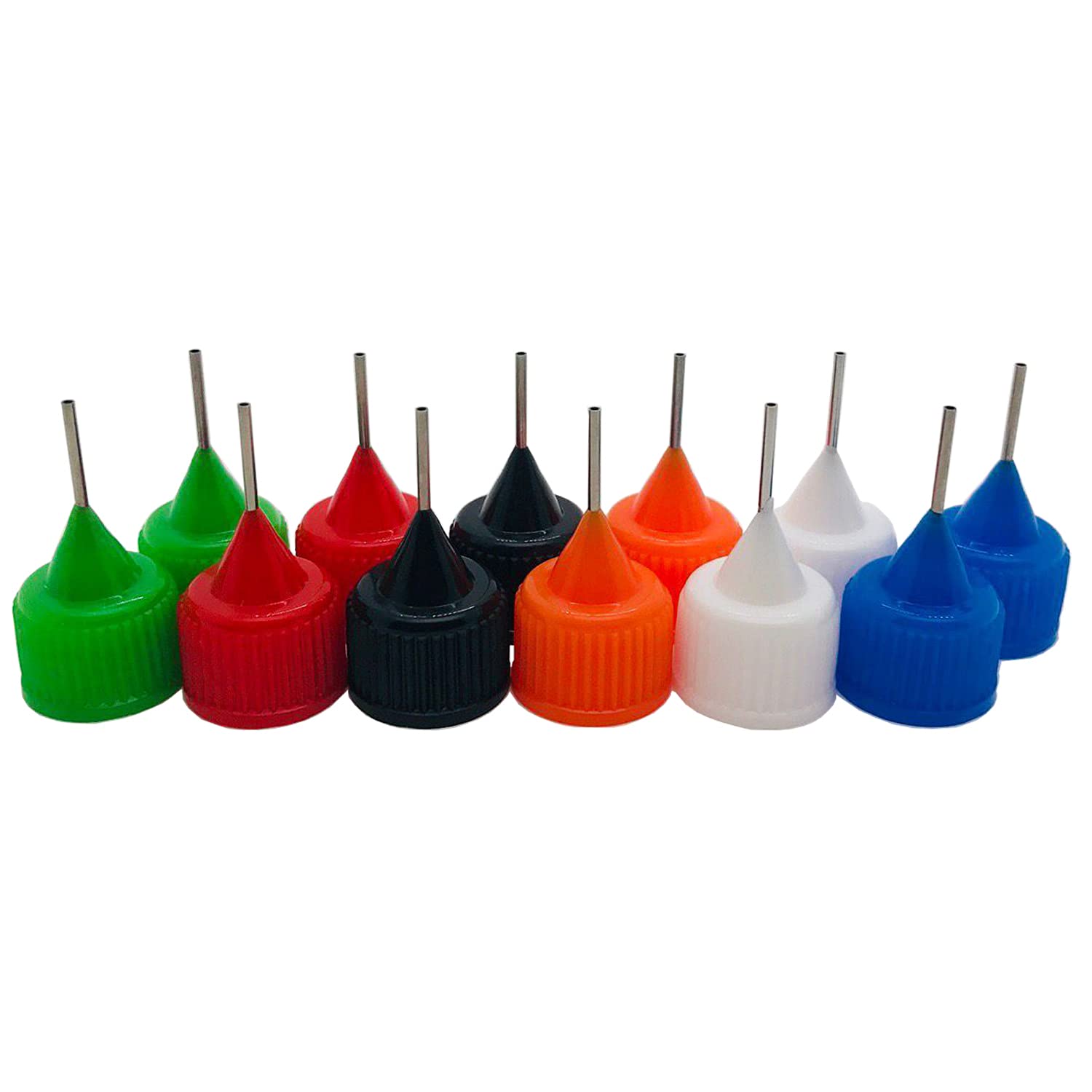 18-Piece Precision Tip Applicator Bottles (0.5 oz) - Translucent Glue Dispensing Bottles with 2 Funnels & Multi-Color Lids - Ideal for DIY Crafts, Nail Art, Resin Projects, and Small Liquid Applications