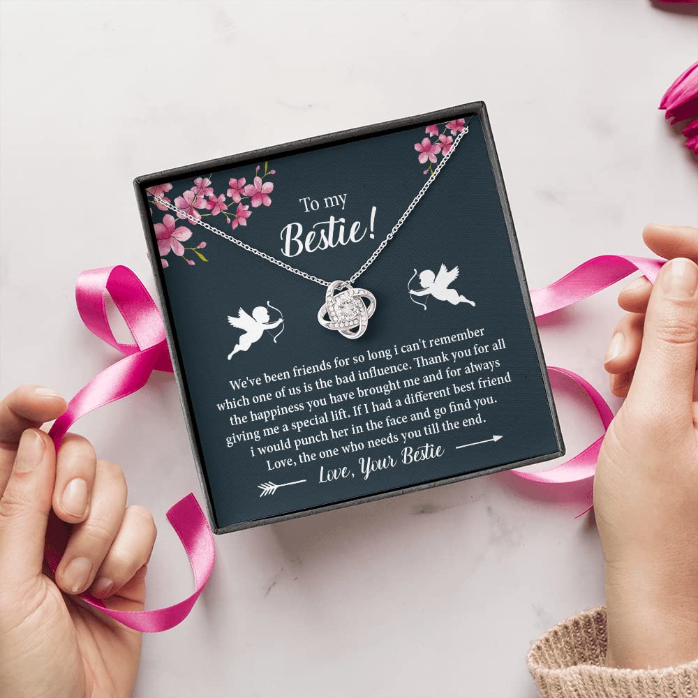 Best Friend Birthday Gifts for Women - Thoughtful Long Distance Friendship Jewelry Necklace with Message Card for Bestie | Meaningful Present for Sister, BFF & Close Friends | Anniversary, Graduation, Valentine's Day Gift Idea