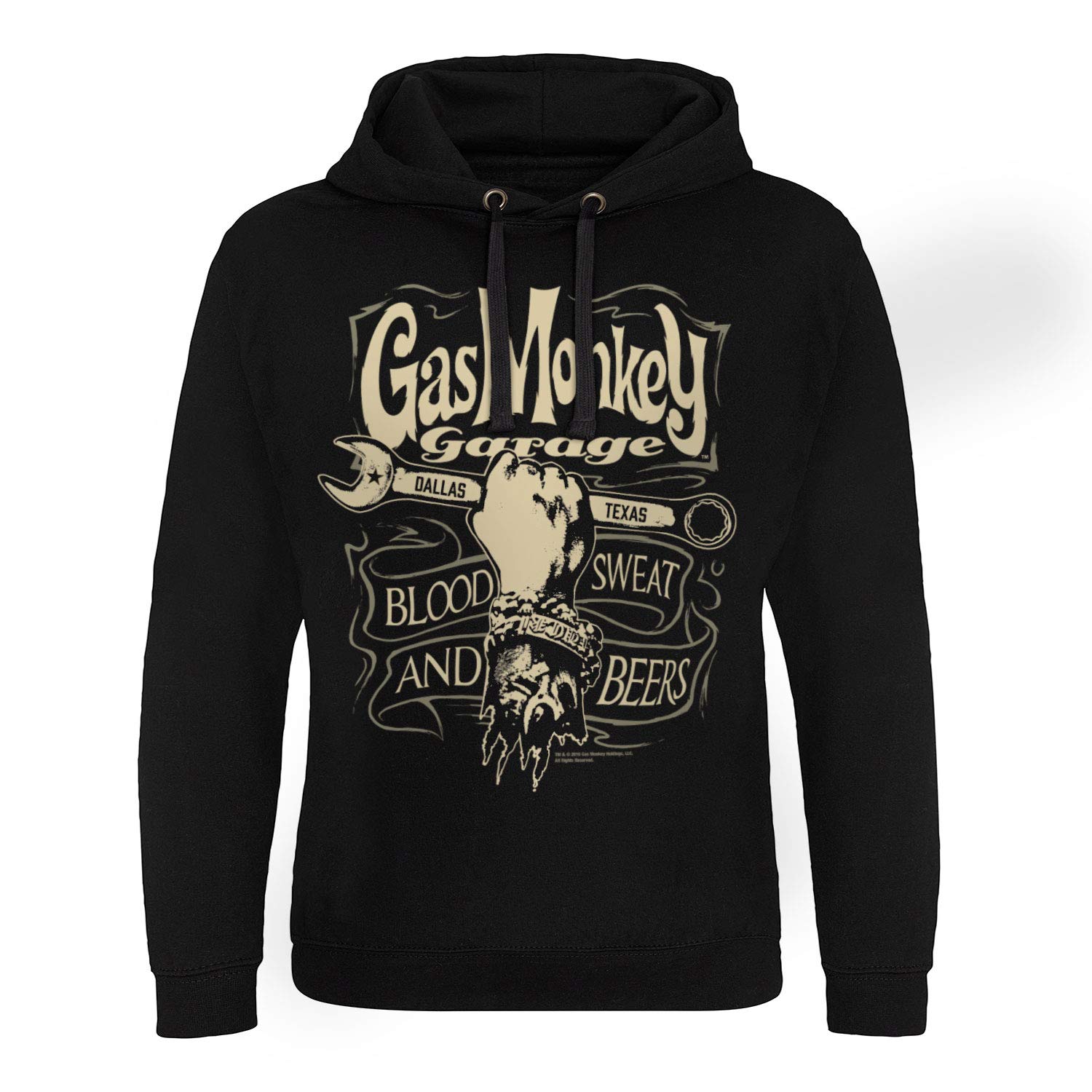 Gas Monkey Garage Officially Licensed Wrench Label Epic Hoodie - Perfect for Car Enthusiasts, Mechanics & Streetwear Fans
