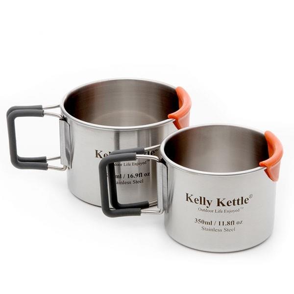 Premium Stainless Steel Camping Cup Set (350ml & 500ml) - Lightweight, Durable Travel Mugs for Outdoor Adventures, Hiking, Backpacking and Picnics
