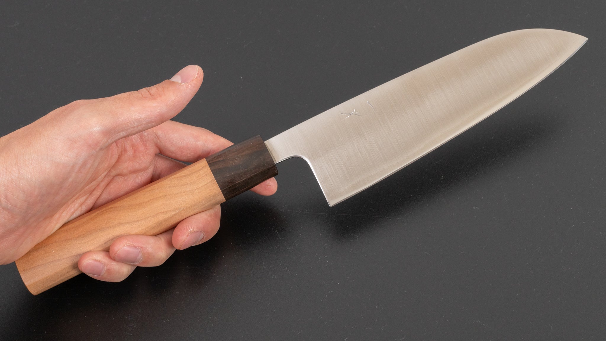 Hitohira Futana S3 Migaki Santoku Knife 165mm - Japanese Chef Knife with Cherry Wood Handle - Perfect for Slicing, Dicing & Precision Cooking