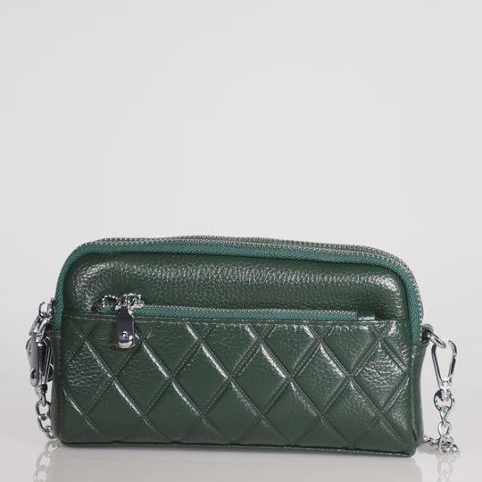 Stylish Minx Dial Up Forest Green Leather Handbag for Women - Perfect for Work, Travel & Everyday Use