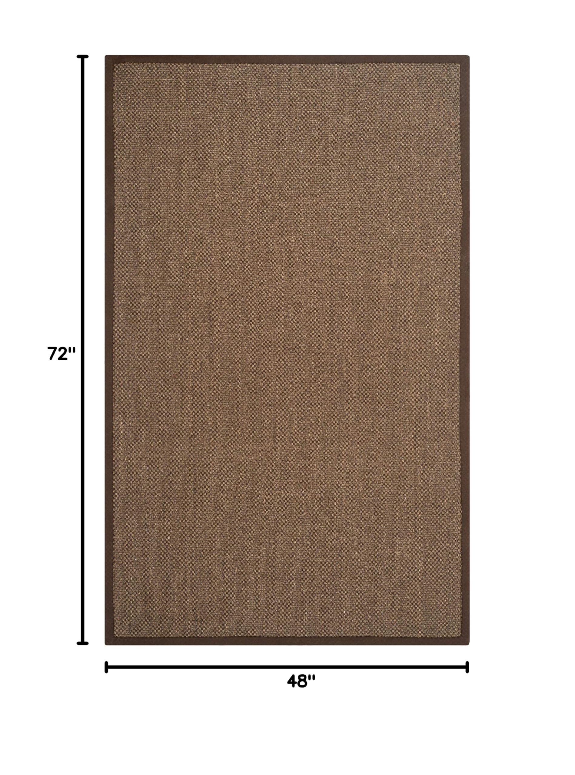 SAFAVIEH Natural Fiber Collection 4' x 6' Brown Sisal Accent Rug with Border Design - Easy Care, Durable for High Traffic Areas - Perfect for Entryway, Living Room, Bedroom & Home Office Decor (NF443D)