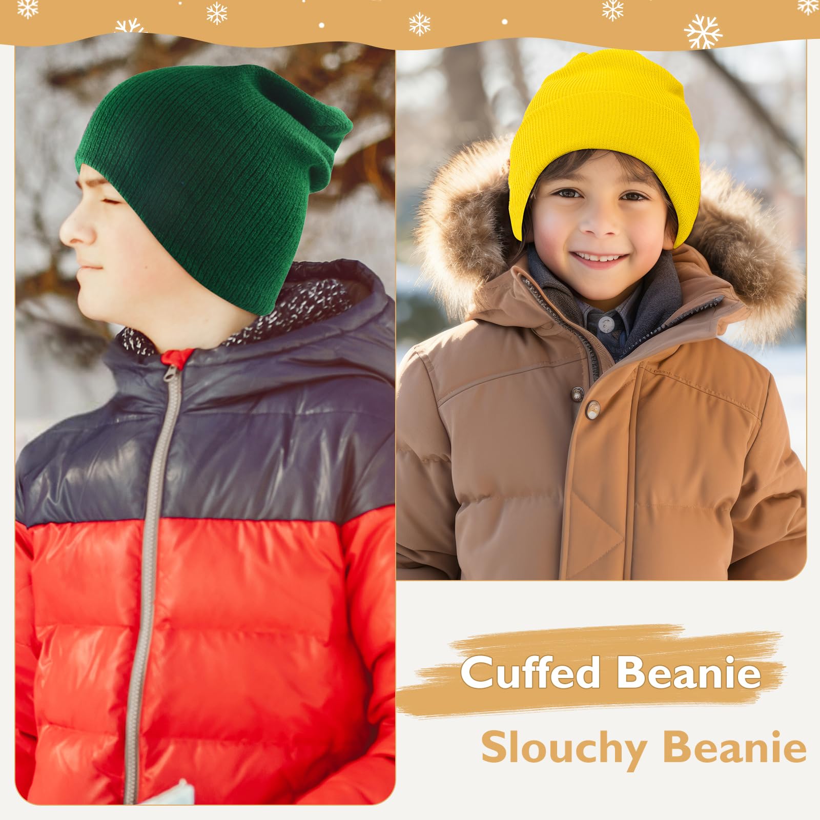 American Trends Kids Beanie - Warm Knit Winter Hat for Boys & Girls | Soft Slouchy Beanie for Cold Weather | Perfect for School, Outdoor Play & Winter Activities