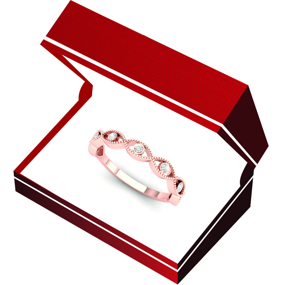 0.05 Cttw 14K Solid Gold Round White Diamond Women's Anniversary Wedding Stackable Band Ring - Elegant Gift for Her, Perfect for Engagements, Anniversaries & Special Occasions