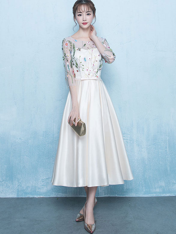 Elegant Champagne Jacquard Bridesmaid Tulle Evening Gown - Formal Wedding Party Dress for Bridesmaids, Evening Galas & Special Occasions