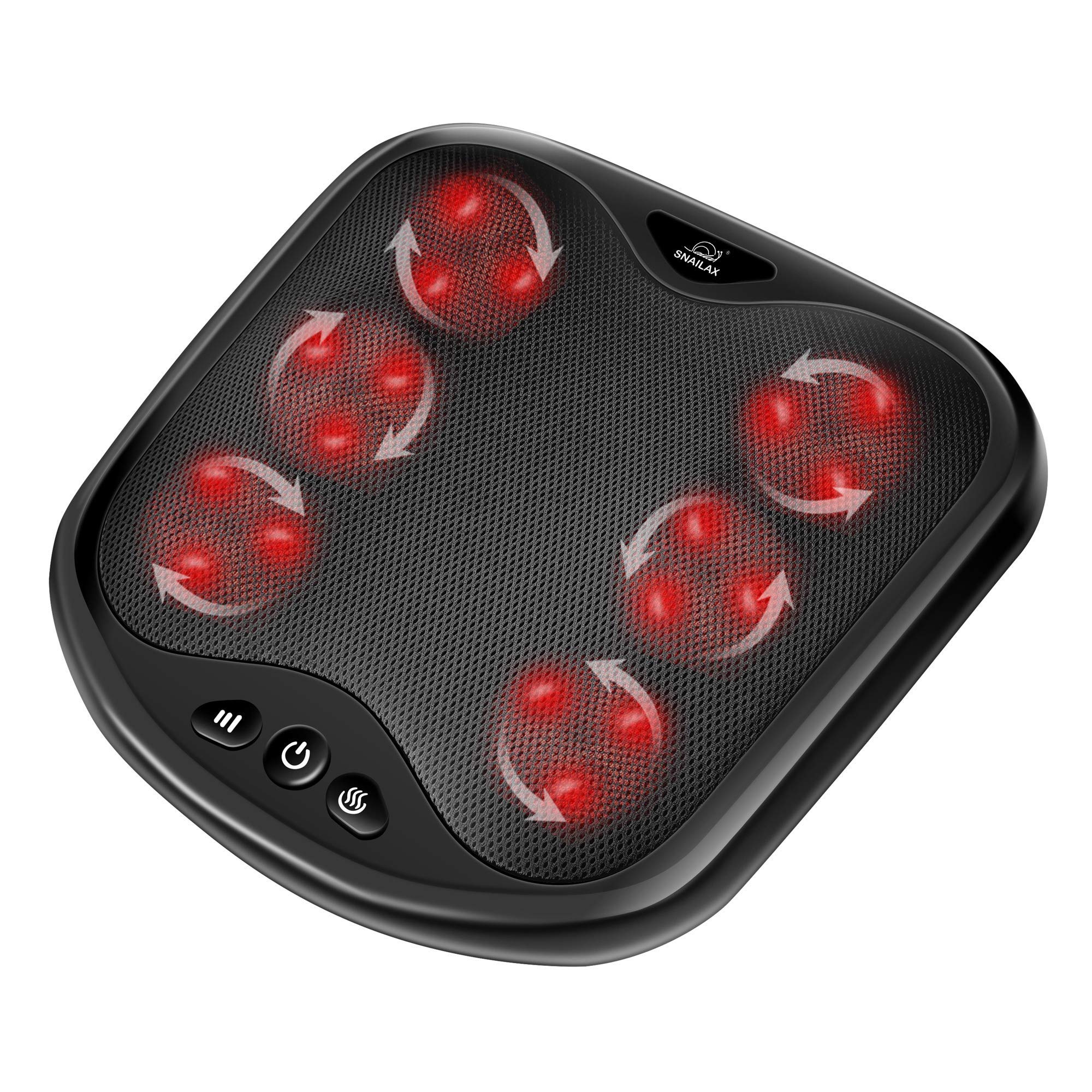 Snailax Cordless Handheld Back Massager with Heat - 2-in-1 Shiatsu Foot & Back Massager for Pain Relief - Electric Deep Tissue Massage Machine for Home, Office & Travel Use