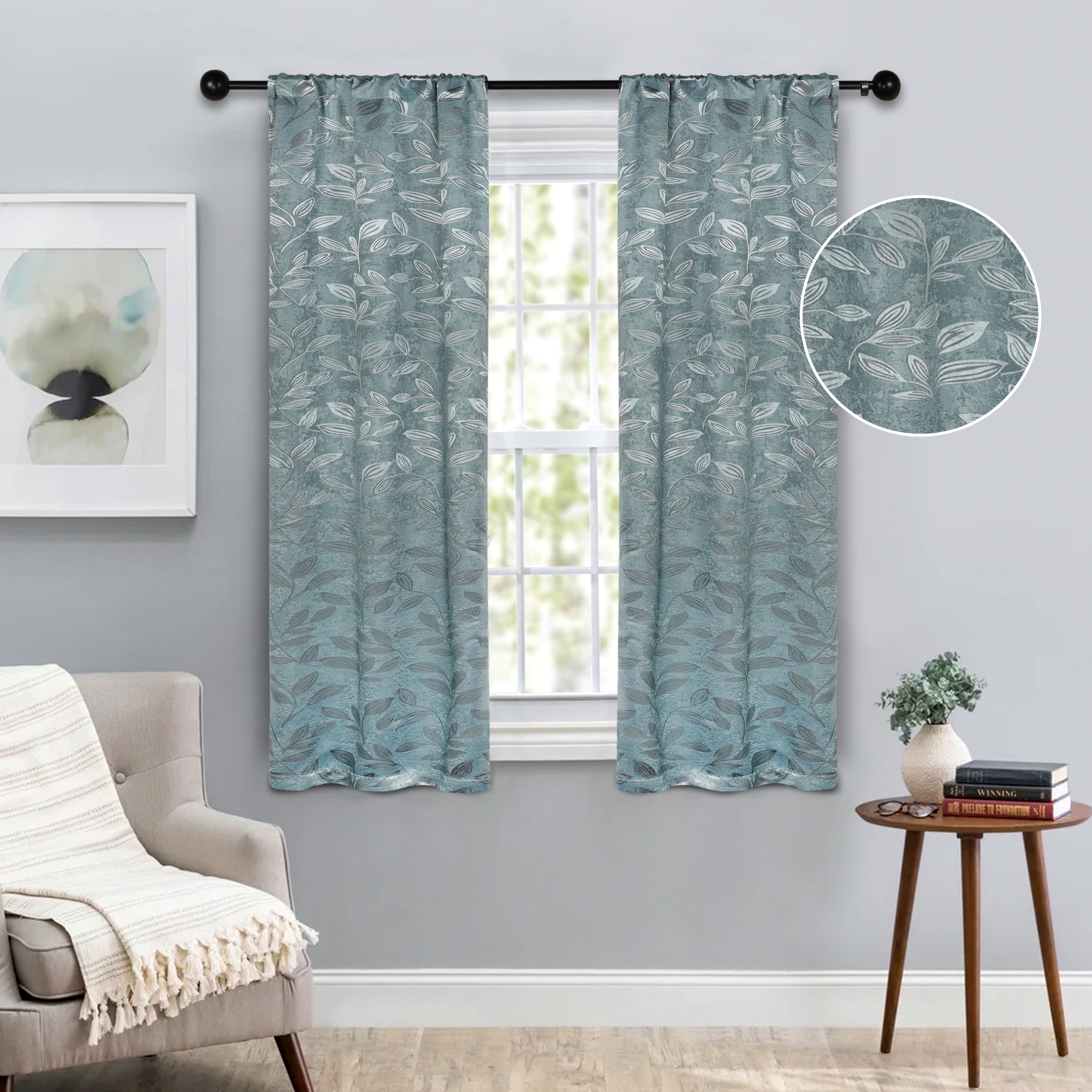Blackout Curtains with Rod Pocket - Set of 2 Panels for Room Darkening & Privacy - Perfect for Bedrooms, Living Rooms & Home Theater
