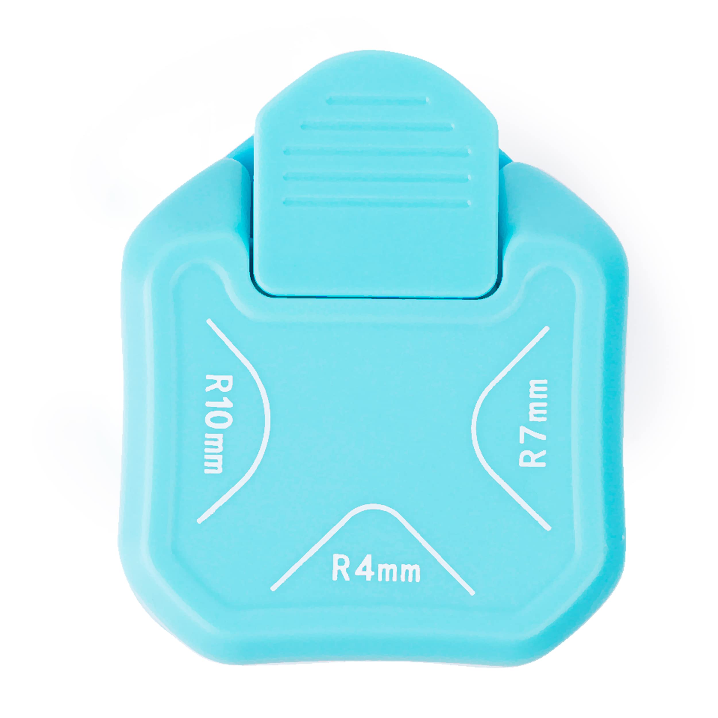 3 in 1 Corner Punch Rounder Cutter for Card Making, Scrapbooking, Business Cards - 4mm/7mm/10mm Ocean Blue | Perfect for DIY Crafts, Photo Albums & Office Supplies