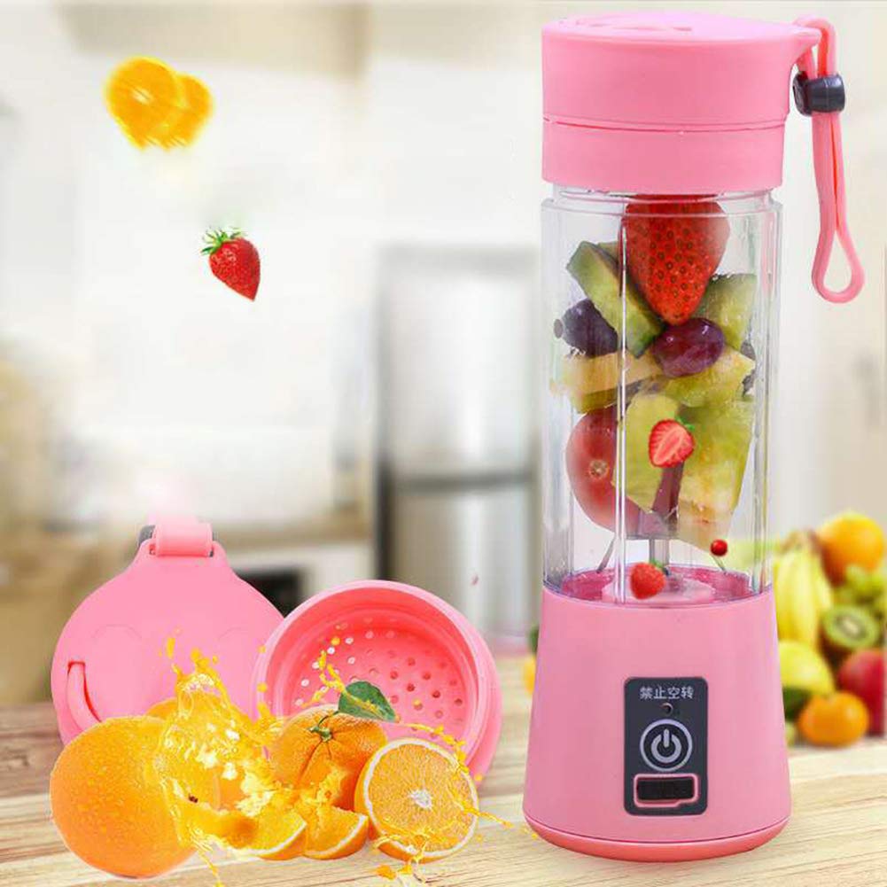 Portable Personal Blender for Smoothies & Shakes - 380ml USB Rechargeable Handheld Blender with Ice Crushing Function - Perfect for Home, Office, Gym, Travel & Outdoor Activities - Blue