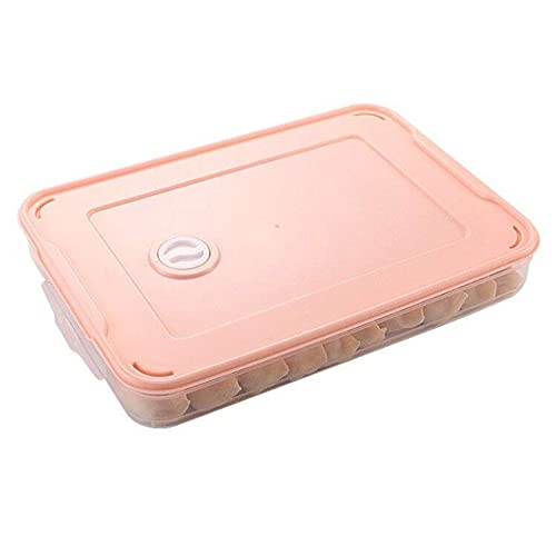 Stackable Microwave-Safe Refrigerator Food Storage Containers - BPA-Free Kitchen Organizer for Vegetables, Eggs & Dumplings | Space-Saving Fridge Box with Lid (Pink) - Perfect for Meal Prep, Leftovers & Small Kitchen Organization