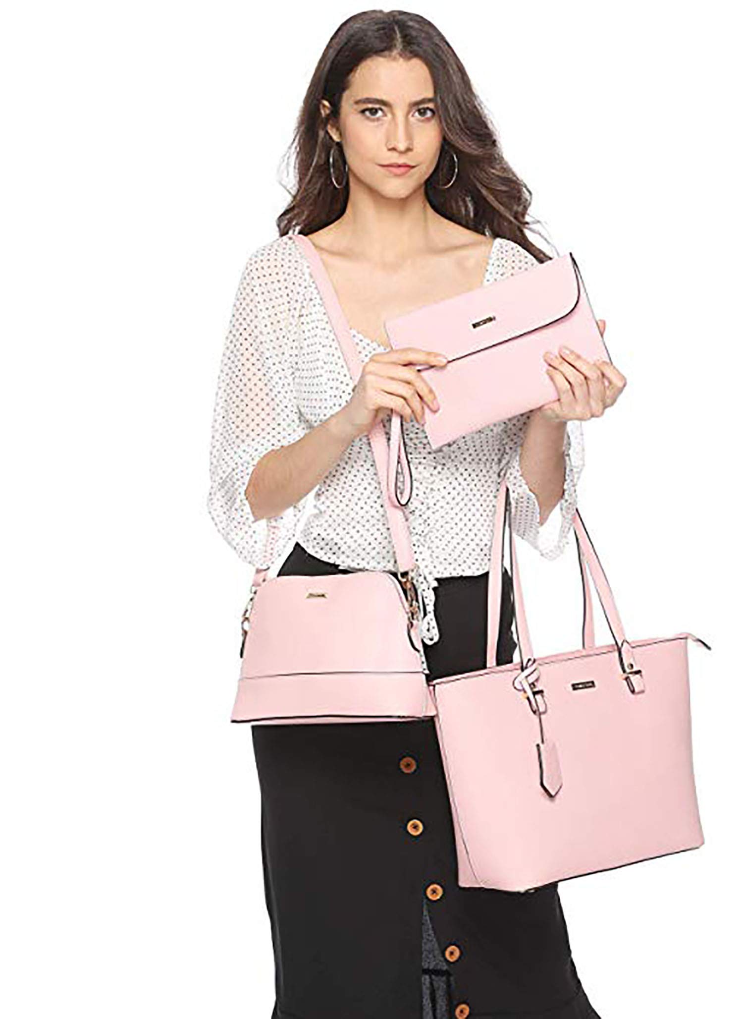 Stylish Women's Handbags Set - Classic Tote, Shoulder Bag, Crossbody Purse & Wallet (4-Piece) | Perfect for Work, Travel & Everyday Use