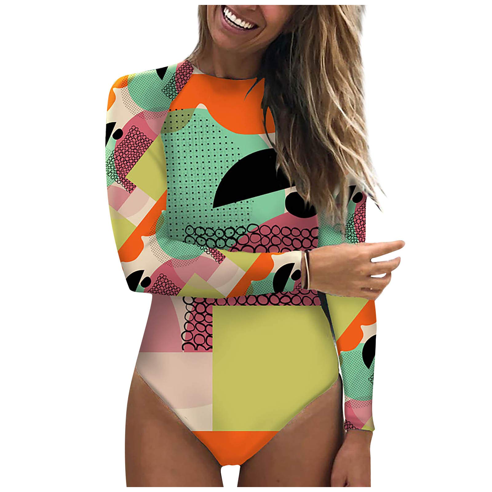 Women's Long Sleeve Rash Guard Swimsuit - UPF 50+ Sun Protection One Piece Bathing Suit for Women & Girls | Perfect for Surfing, Swimming, Beach Vacation & Water Sports