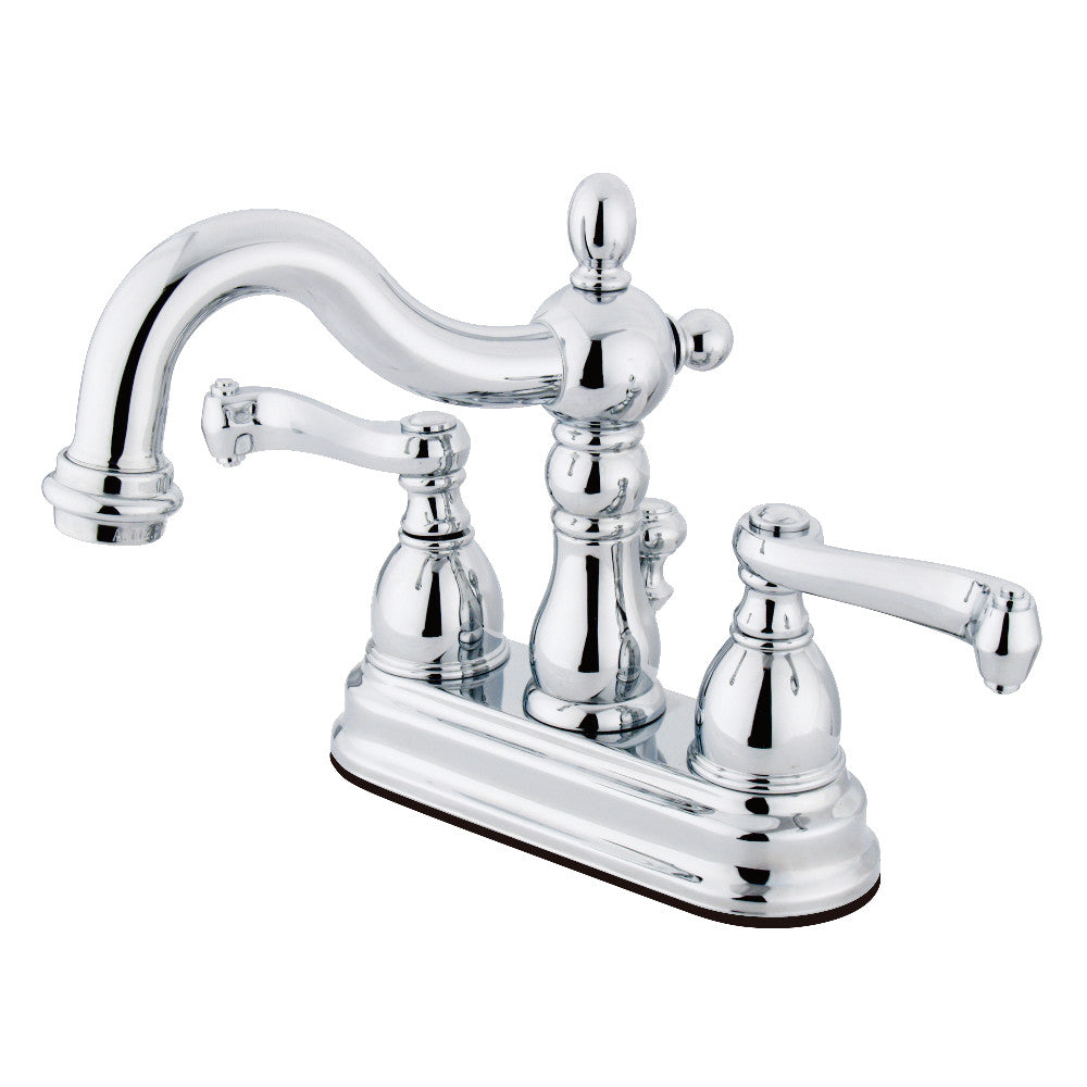 Kingston Brass KB1602FL 4-Inch Centerset Bathroom Faucet - Chrome Finish, Single Handle, Water-Saving Design for Vanity Sinks and Powder Rooms