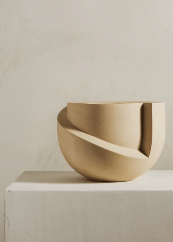 Vayu Planter in Matte Sand - Modern Indoor/Outdoor Plant Pot for Home & Garden Decor | Perfect for Succulents, Herbs & Small Plants
