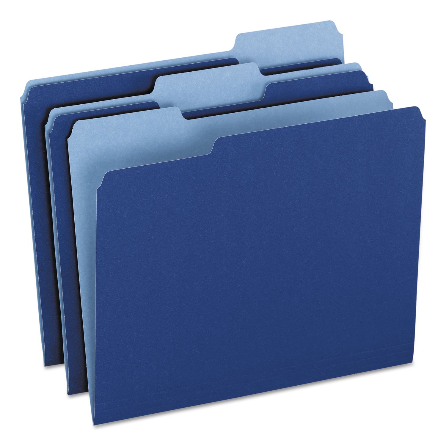 Pendaflex 15213NAV Colored File Folders - 1/3 Cut Letter Size Navy Blue - 100 per Box - Office Organization & Document Storage Solution