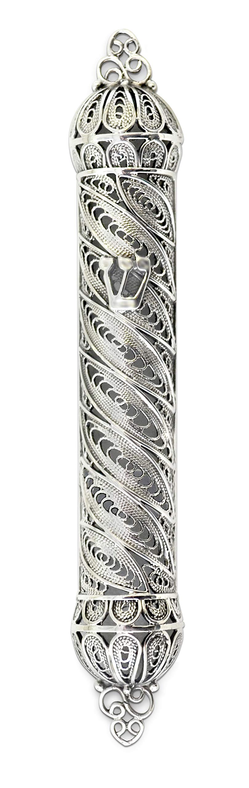 Handmade Sterling Silver Mezuzah Case with Kosher Scroll - 2.35