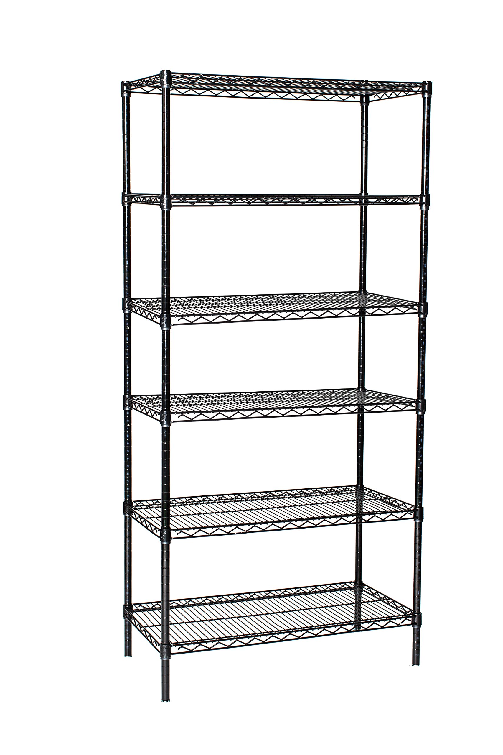 Omega 6-Tier Black Metal Shelving Unit - 21