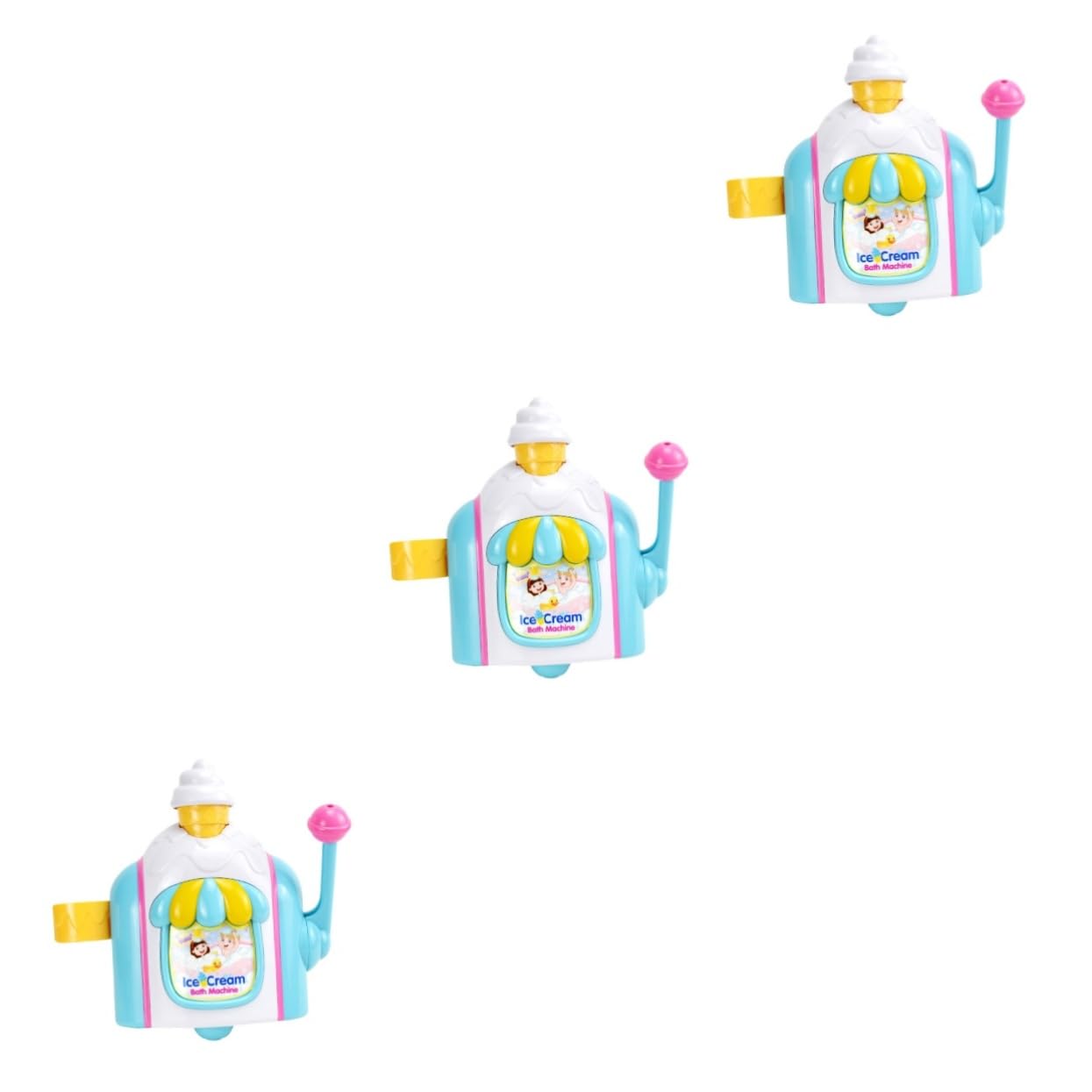BRIGHTFUFU 3-Pack Mini Ice Cream Bubble Machine - Fun Foam Maker for Bath Toys, Kids Party Favors & Easter Basket Stuffers - Perfect for Outdoor Play, Birthday Gifts & Summer Activities