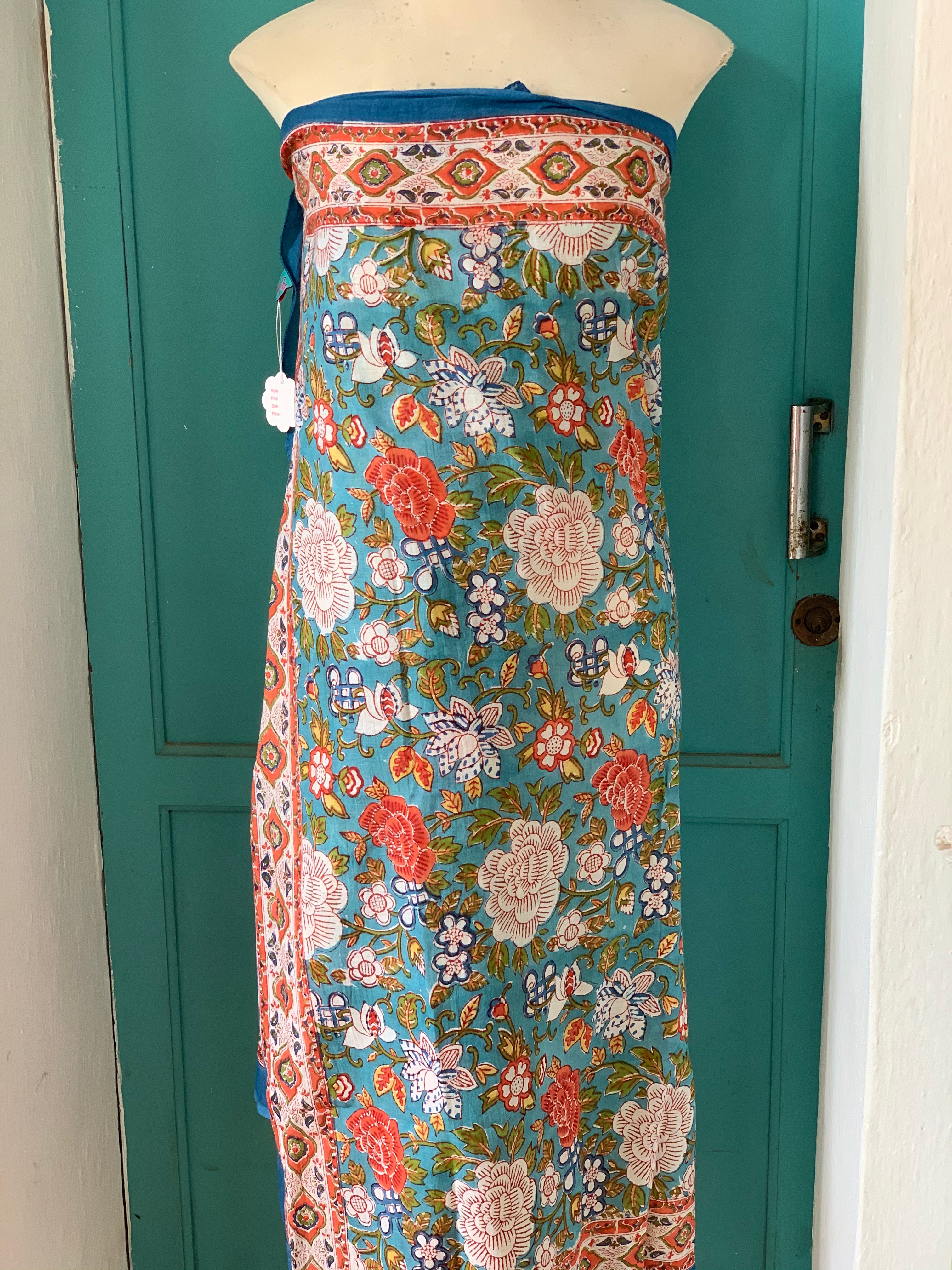 Hand Block Printed Cotton Sarong Pareos - New Collection for Beach, Pool & Summer Fashion | Lightweight & Stylish Cover-Up