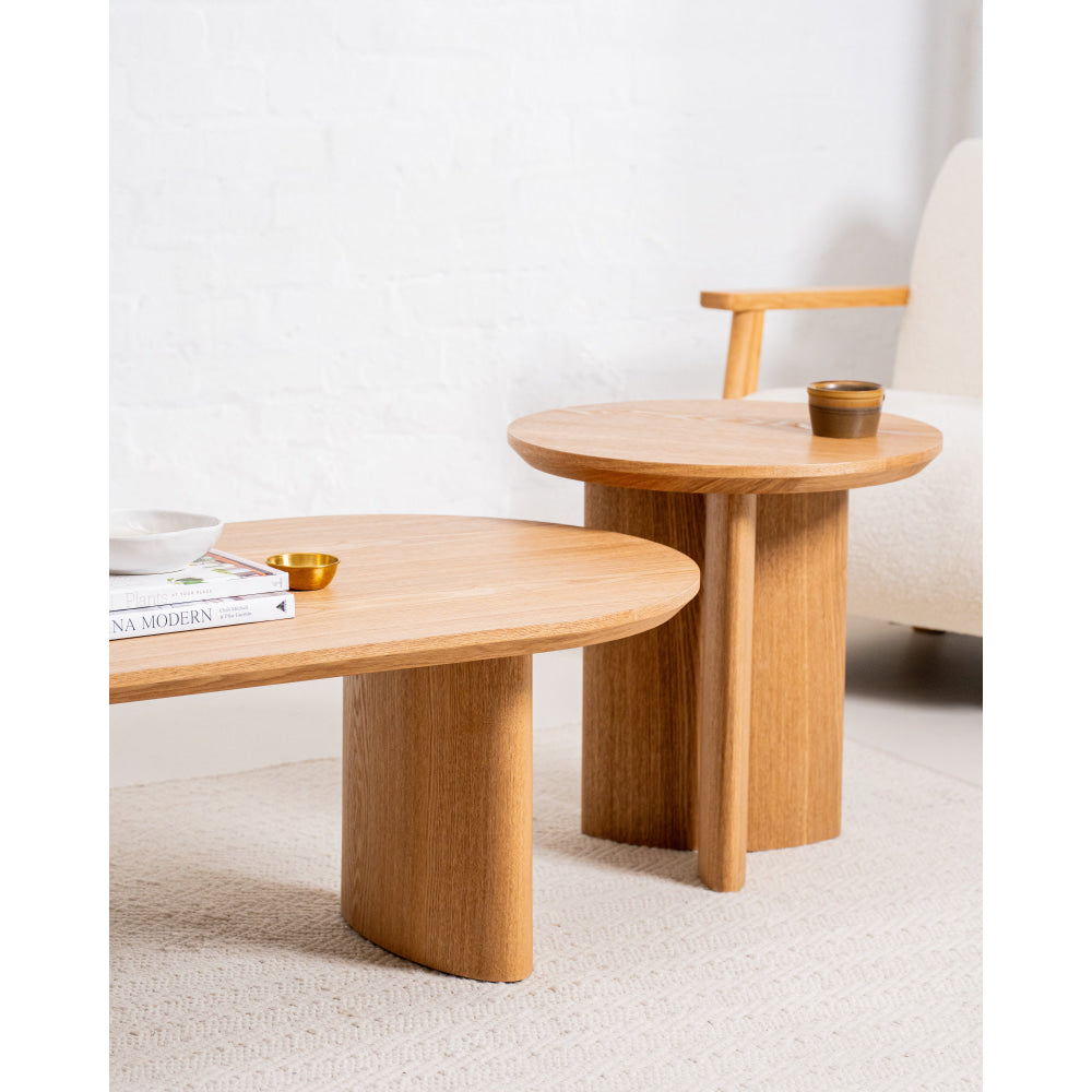 Bexley Classic Wooden Veneer End Table - Natural Finish Nightstand Lamp Table for Bedroom, Living Room & Office - Perfect for Reading Nook, Sofa Side & Home Decor