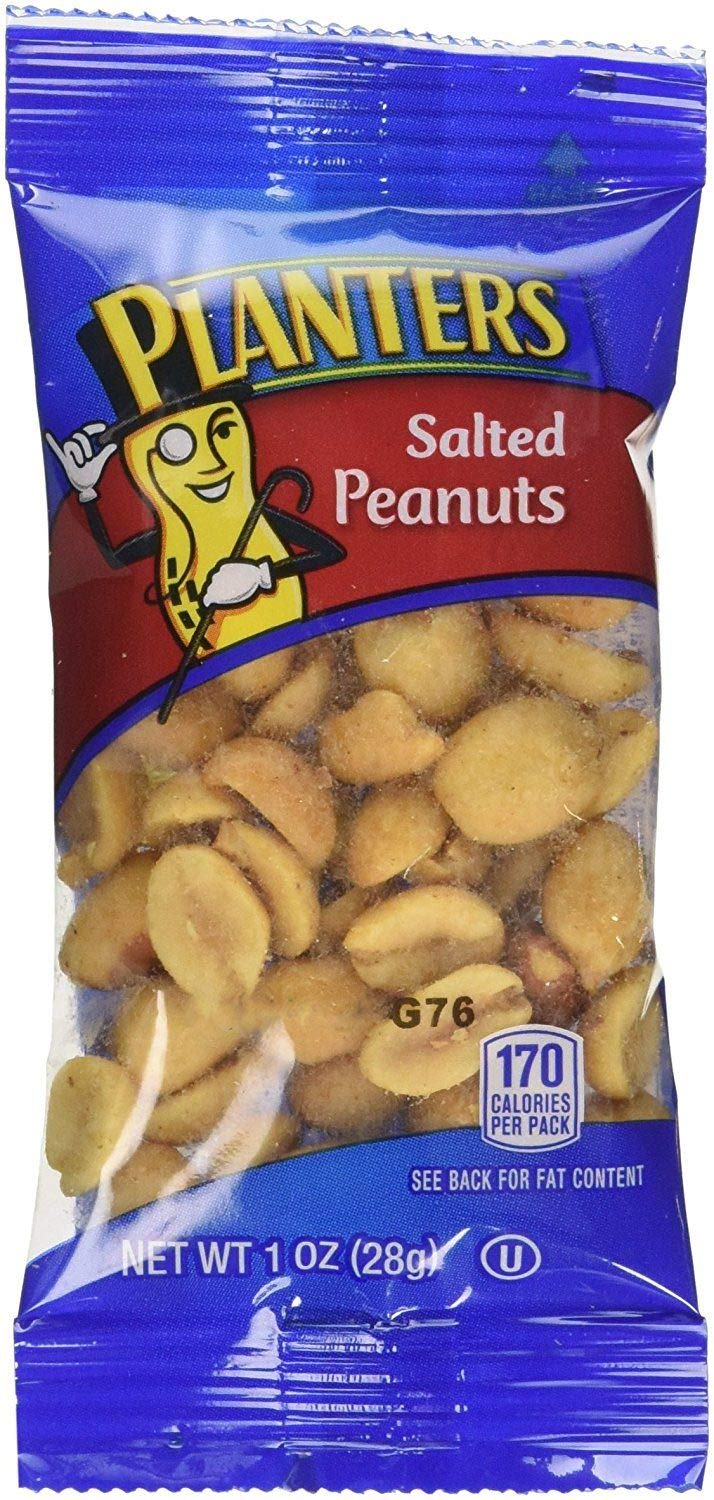 Planters Salted Peanuts - 1 oz Single-Serve Bags (Pack of 144) | On-The-Go Snacks for Office, Travel, Hiking & Parties | Crunchy Protein-Rich Peanut Snack