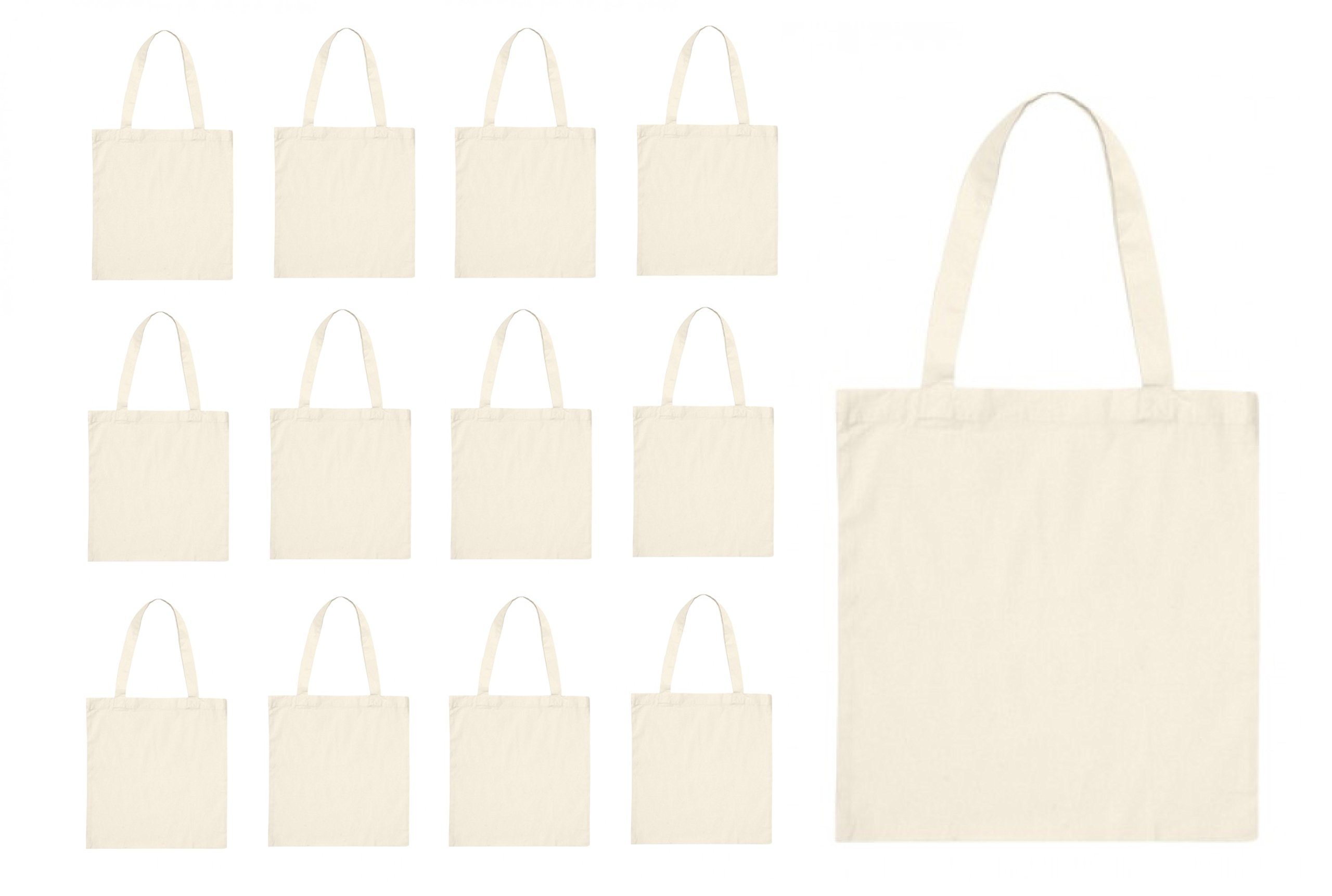 Wholesale Bulk 6 Inch Mini Cotton Tote Bags - 25/50/100 Pack with Self-Fabric Handles - Natural Color for Shopping, Grocery & Beach Use - by Georgiabags