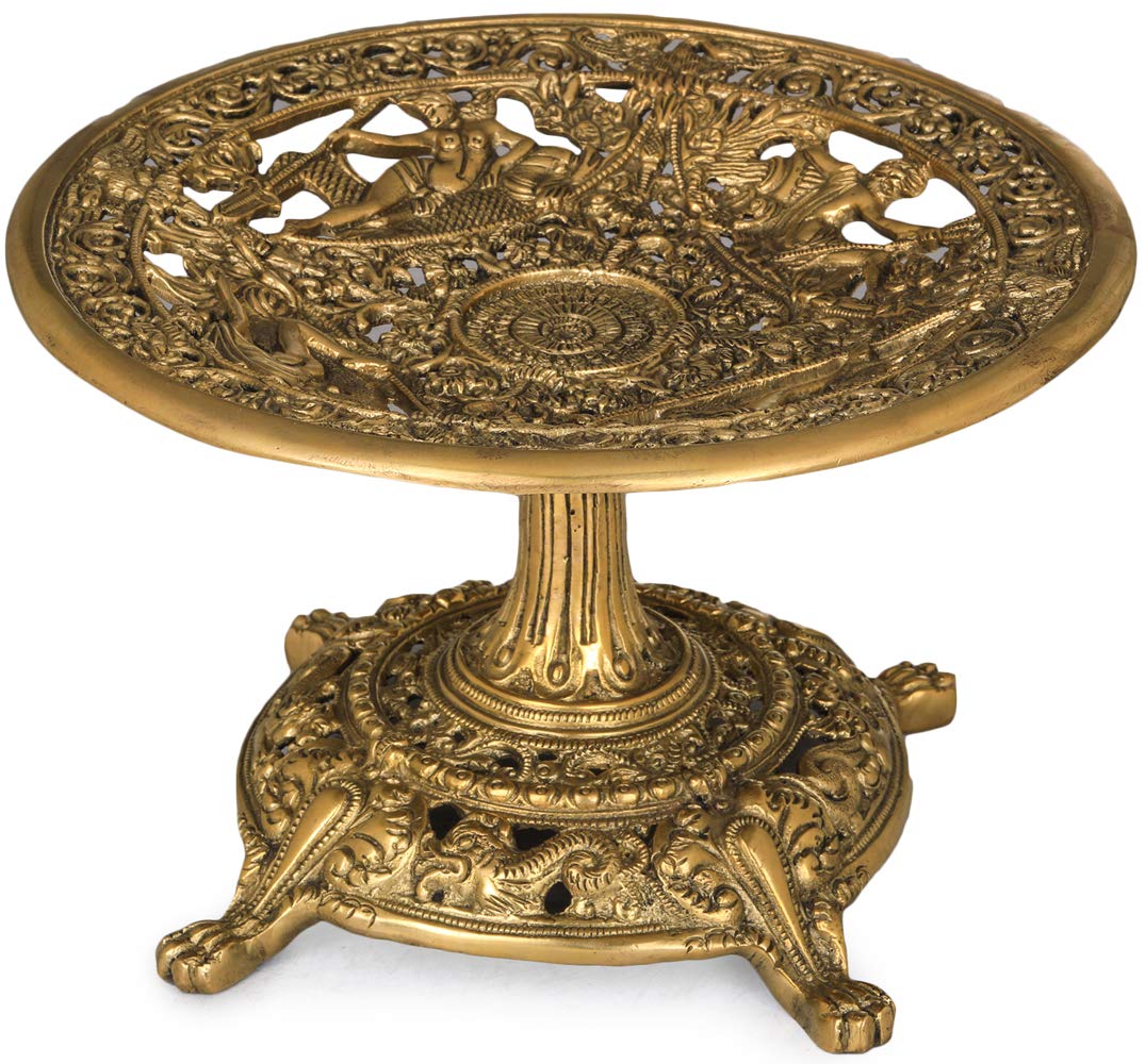 Handmade Brass Fruit Bowl - Elegant Multi-Color Home Decor Sculpture (XN81) | Perfect for Dining Table Centerpiece, Kitchen Counter Display & Living Room Decor