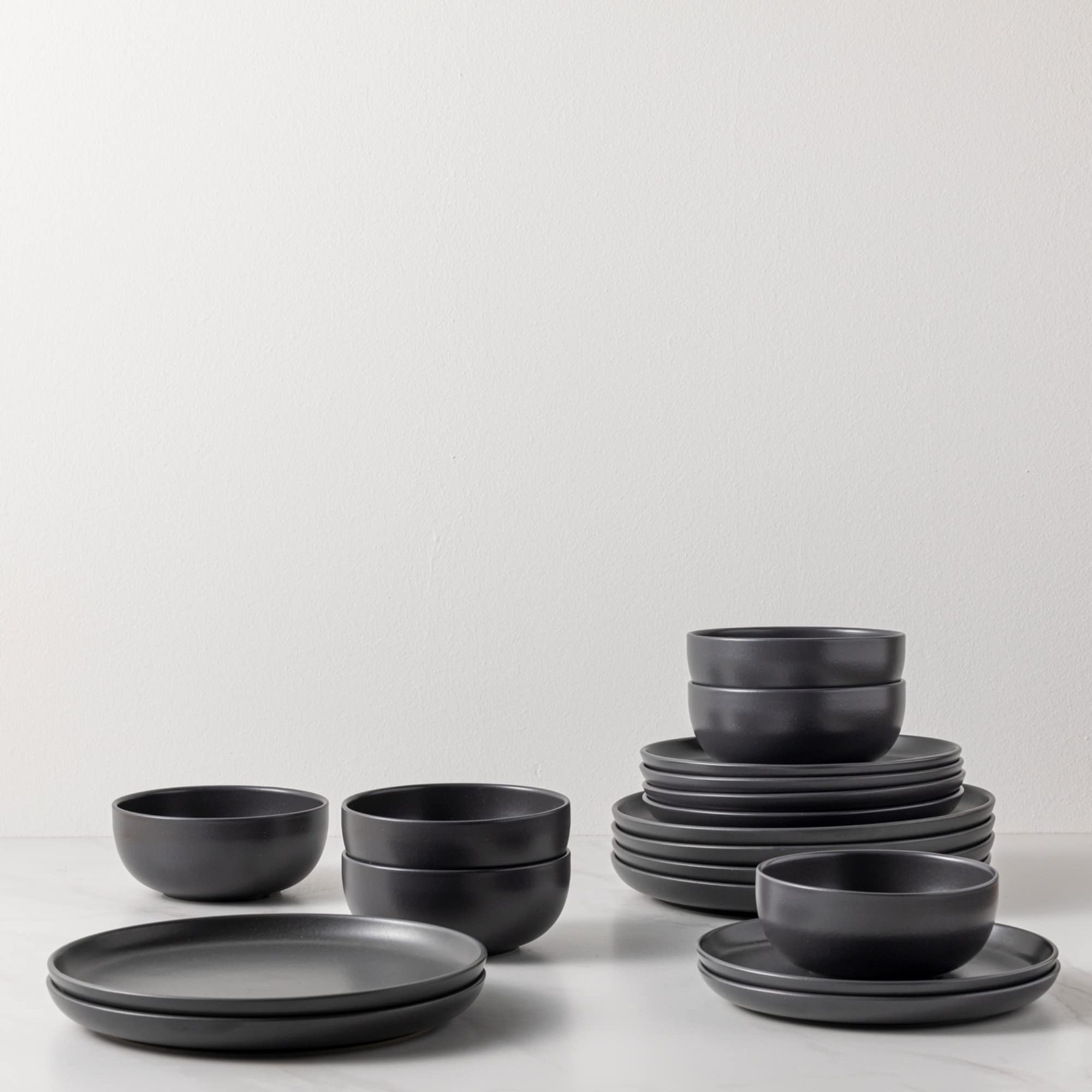 Casafina 18-Piece Stoneware Dinnerware Set for 6 - Includes Dinner Plates, Salad Plates & Cereal Bowls | Pacifica Collection in Seed Grey | Microwave & Dishwasher Safe | Perfect for Family Dinners & Entertaining Guests