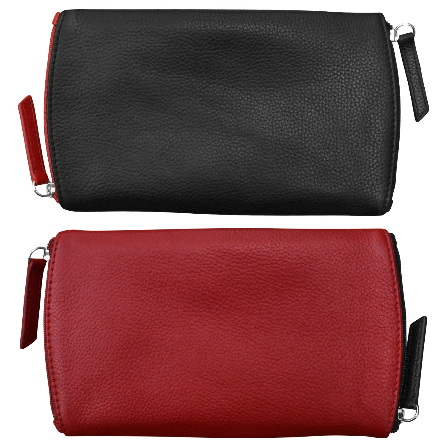 Two Tone Double Zip Eyeglass Case - Stylish Protective Eyewear Storage for Sunglasses & Reading Glasses - Perfect for Travel, Work & Everyday Use