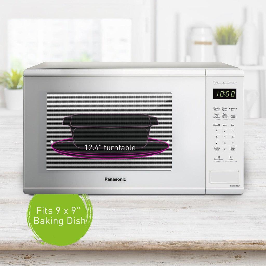 Panasonic NN-SU656W 1.3 cu.ft 1100W Countertop Microwave Oven with Genius Sensor Technology - Compact White Microwave for Small Kitchens, Dorms, Offices & RVs - Perfect for Reheating, Defrosting & Quick Meals