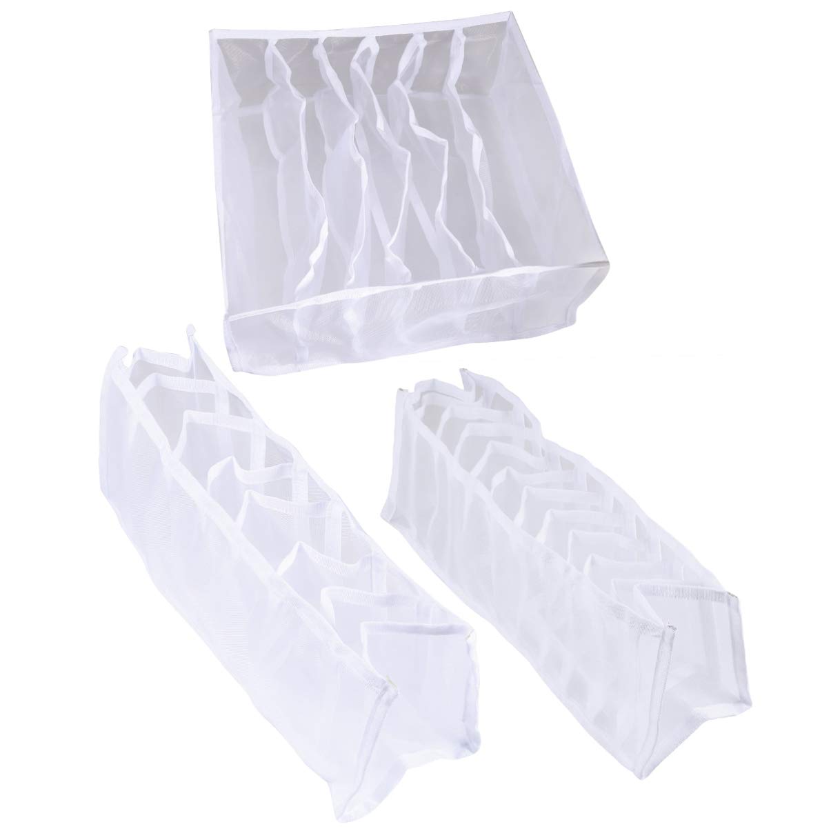 Cabilock 3-Piece Underwear Storage Organizer Set - Breathable White Bra & Panty Drawer Box for Closet Organization | Perfect for Bedroom, Dorm, Travel & Laundry Room Storage