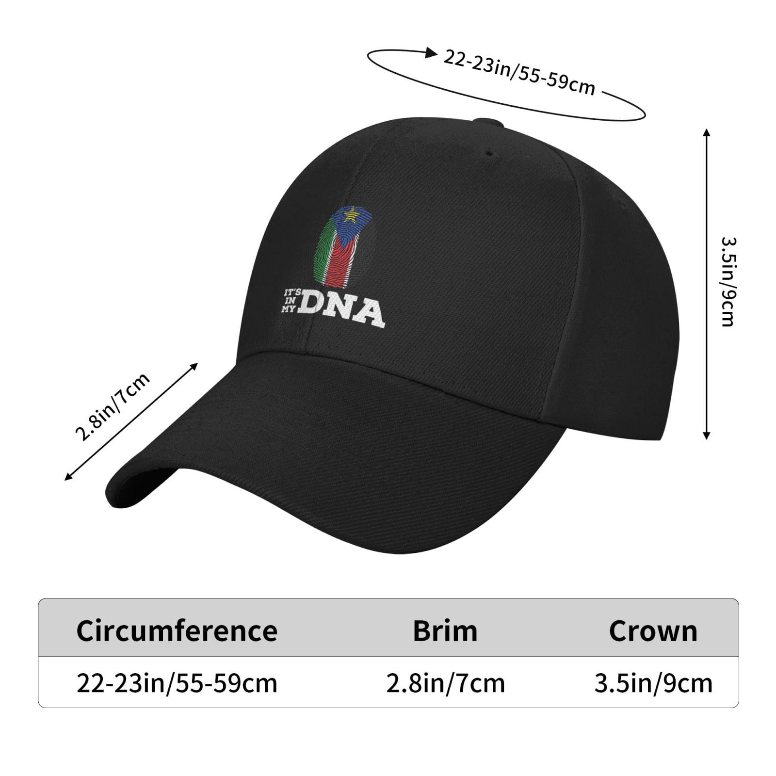 South Sudan DNA Baseball Cap for Men & Women - Adjustable Dad Hat for Golf, Casual & Outdoor Activities | Unisex Classic Snapback Hat